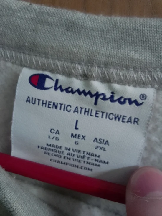 Champion Light Gray Sweatshirt with Maroon Logo Y2K Size Large - Picture 9 of 9